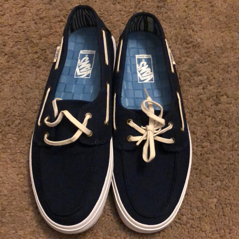Vans Navy Blue Slip-Ons Nautical Style